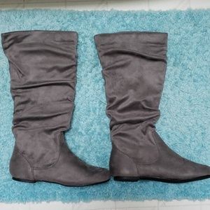 Charlotte Russe Suede Grey Boots
